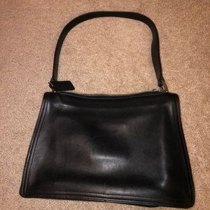 Black leather Coach shoulder bag